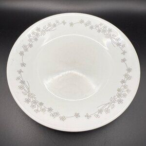 Corelle White Bread Plates Ribbon Bouquet Gray Flower Design Set Of 4 Vintage